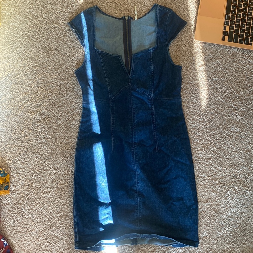 Structure denim mini dress
